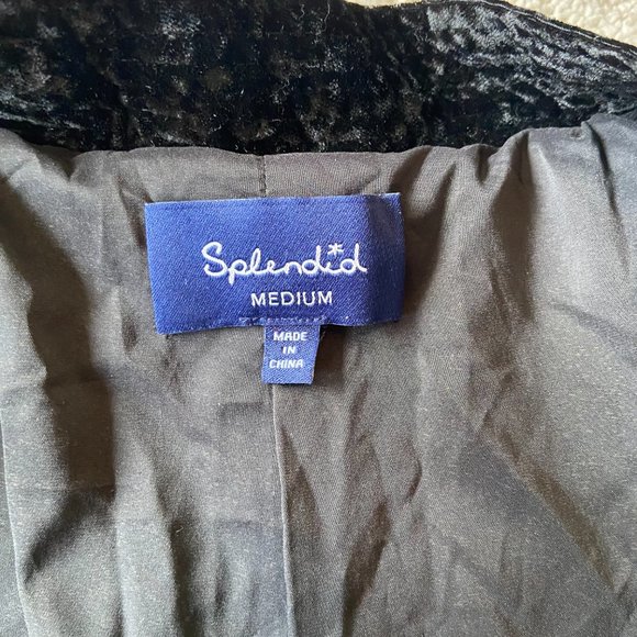 Splendid Black Velvet Bomber Jacket - Picture 10 of 12